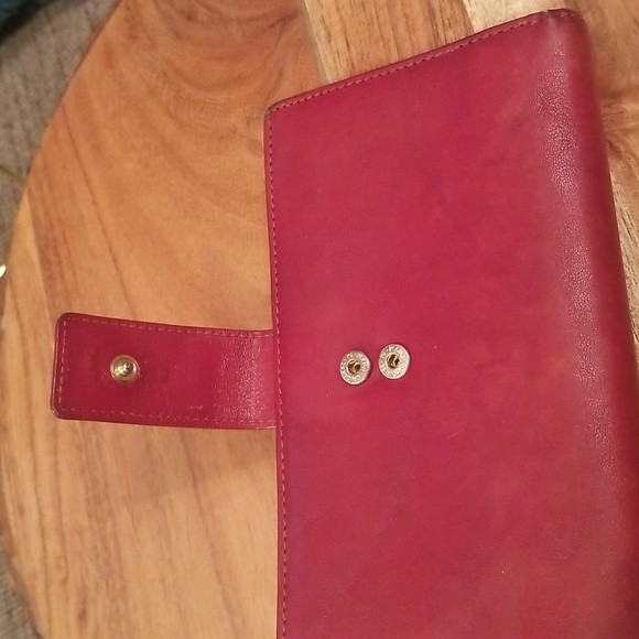 Valentina Made In Italy Leather Wallet Zip Around & Snap Front Wine Color - Picture 11 of 16